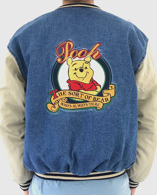 Winnie The Pooh Denim Varsity Jacket