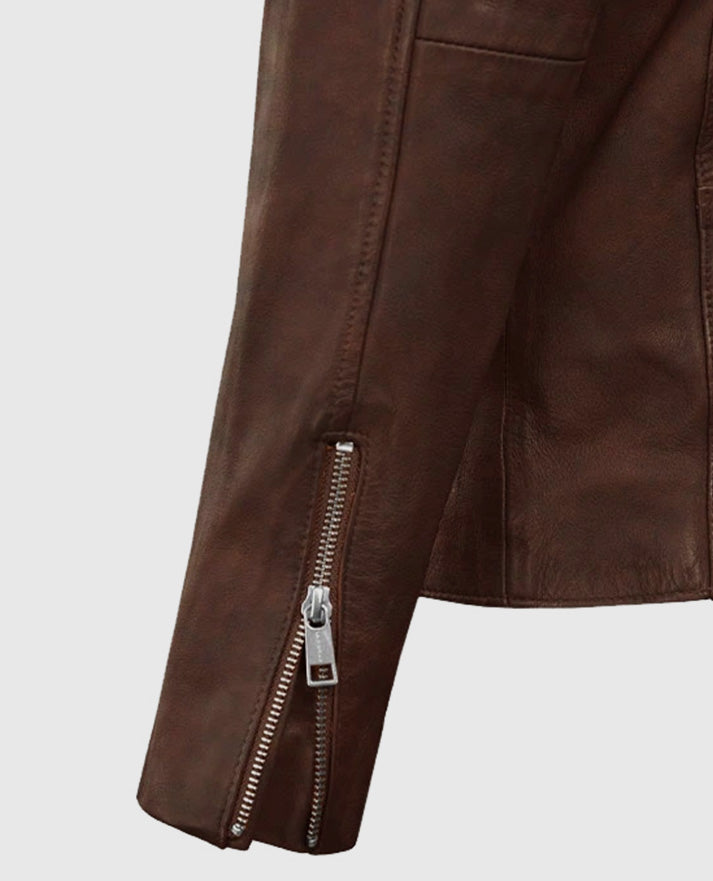 Men's Spanish Brown Motorad Biker Leather Jacket