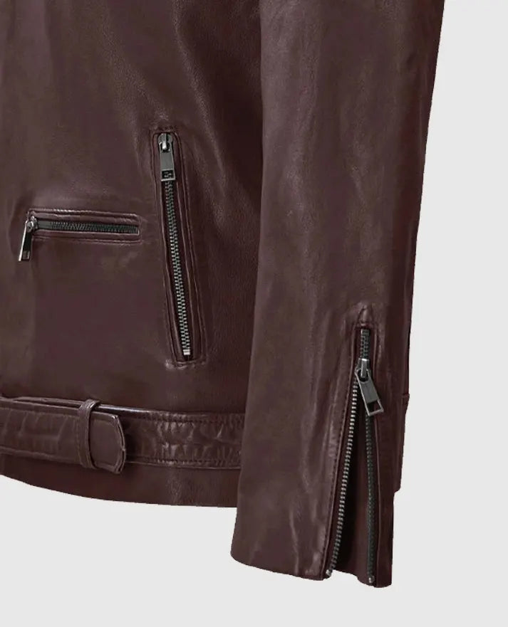 Men's Rutland Riding Leather Burgundy Jacket