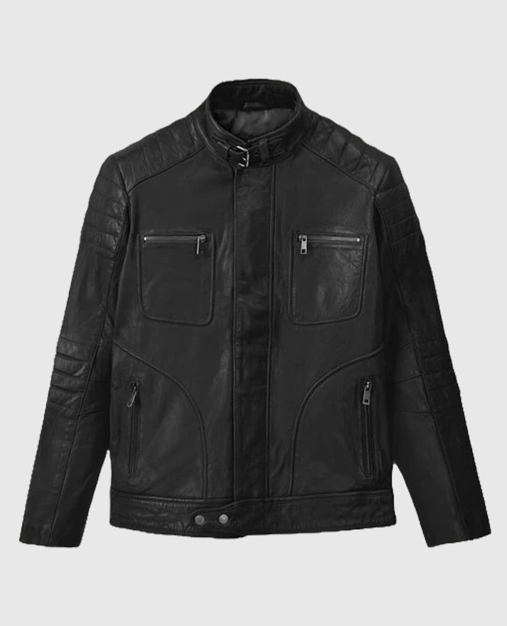 Men's Firefly Black Moto Leather Jacket