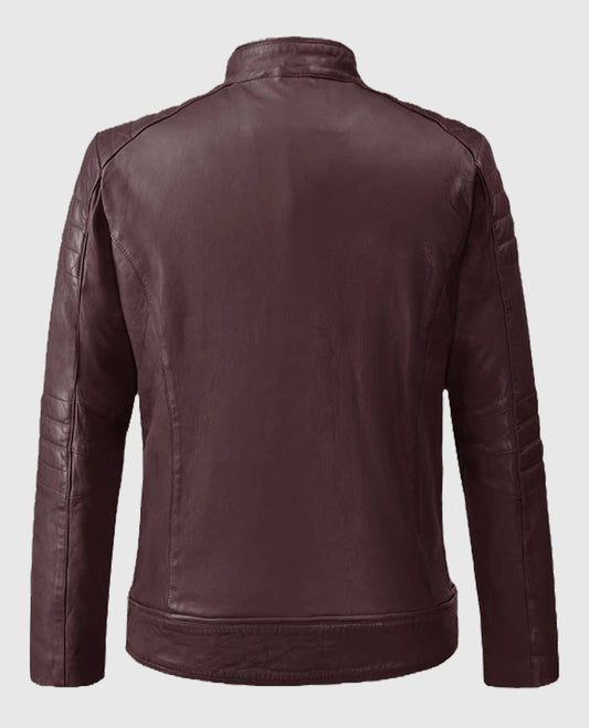 Firefly Burgundy Biker Leather Jacket