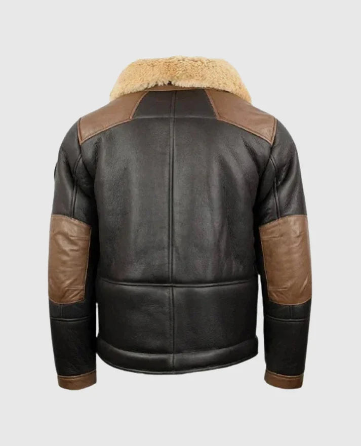 Men's F-35 Aviator Chocolate Sheepskin Jacket