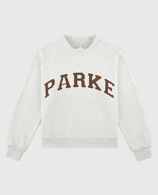 Parke Texas Varsity Mockneck Gray Sweatshirt