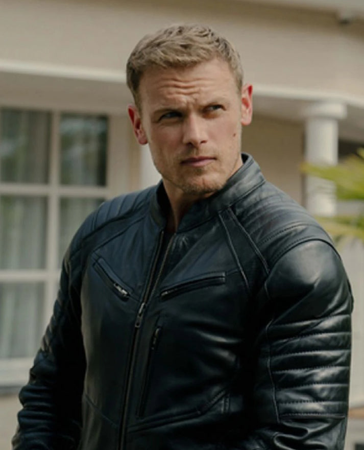 The Couple Next Door 2023 Sam Heughan Leather Jacket