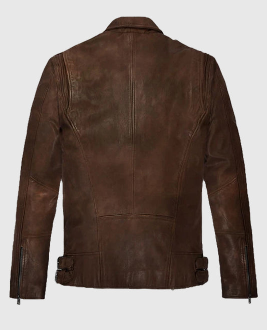 Spanish Brown Falcon Rider Leather Jacket
