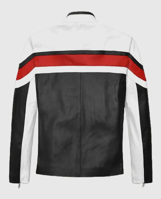 Striped Rocker Leather Jacket