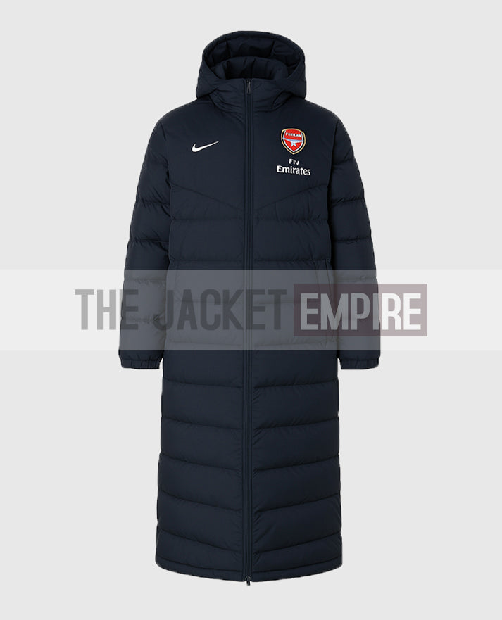 Arsene Wenger Long Black Puffer Coat