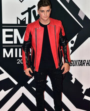 Martin Garrix Red Leather Jacket