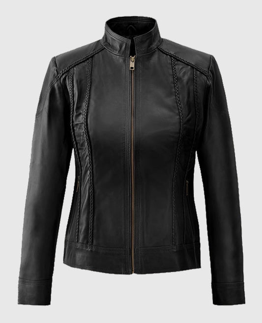 Women’s Cafe Racer Clova Leather Jacket