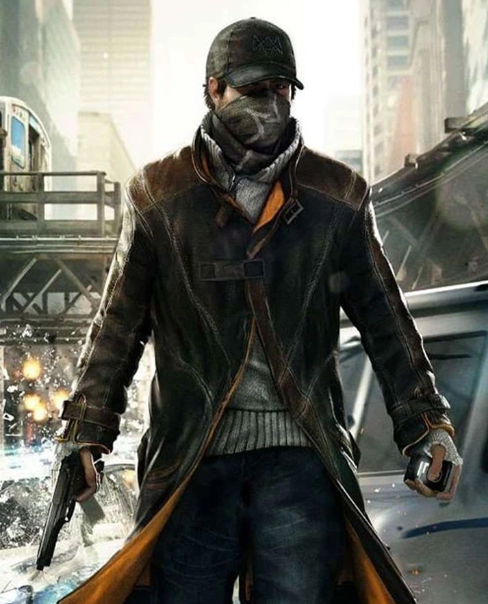Order Watch Dog Aiden Pearce Leather Black Trench Coat