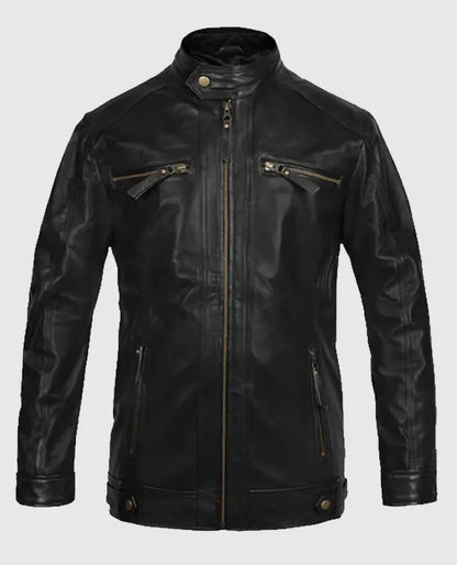 Men’s Black Motorcycle Leather Jacket