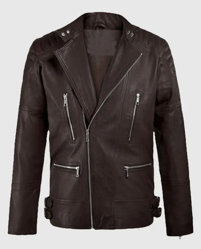 Shotgun Brown Moto Leather Jacket