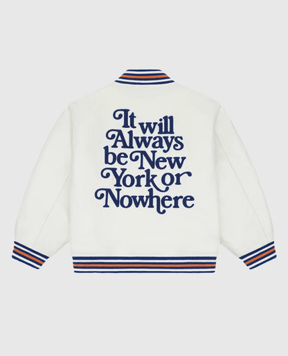 New York or Nowhere Nyon x Mets Motto Varsity Jacket