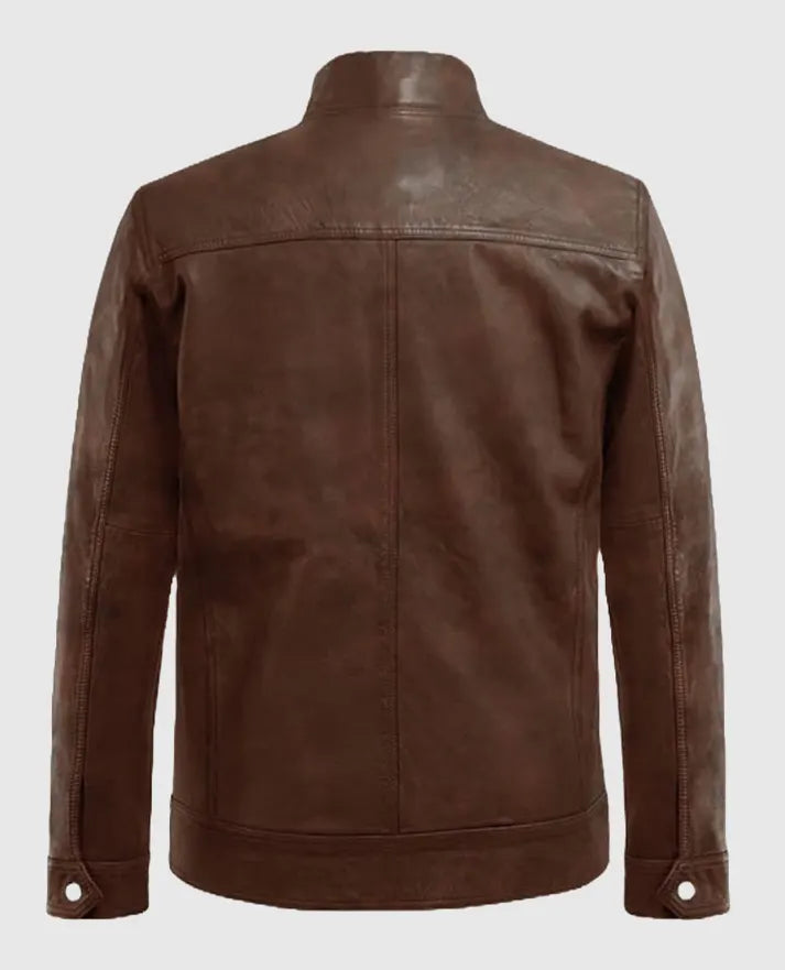 Thunder Storm Spanish Brown Biker Leather Jacket For Men