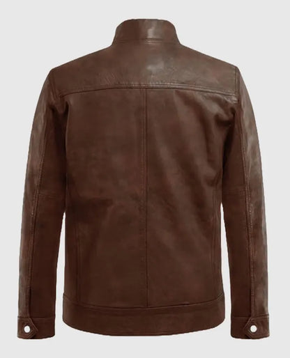 Thunder Storm Spanish Brown Biker Leather Jacket For Men