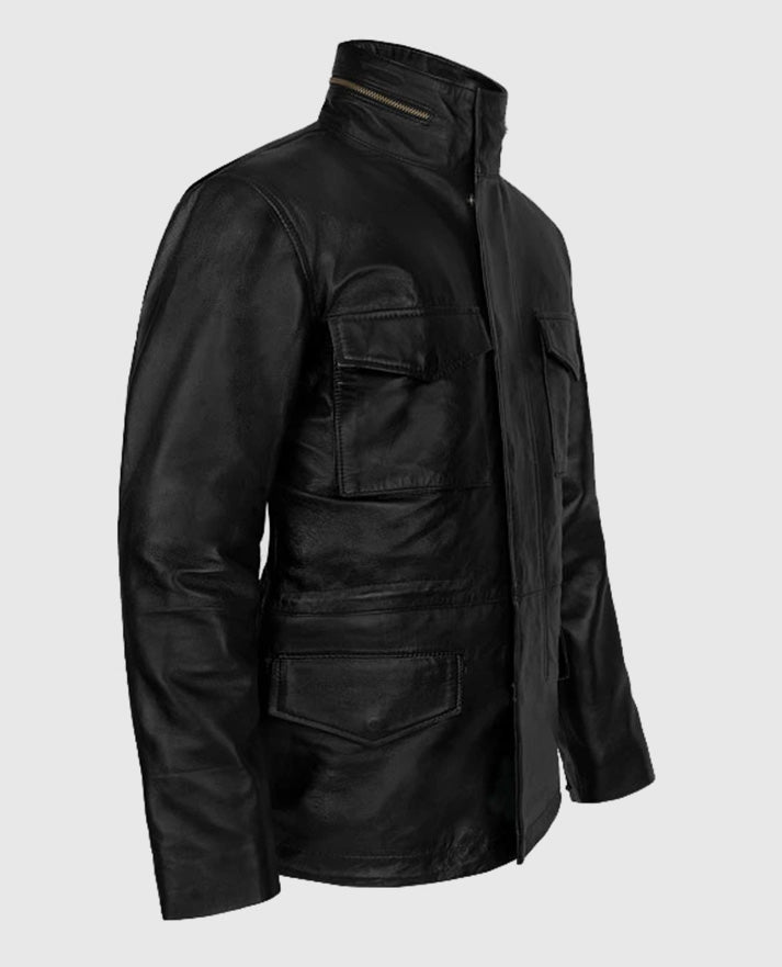 Men's Military M-65 Leather Jacket