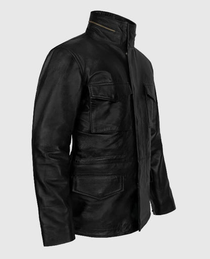 Men's Military M-65 Leather Jacket