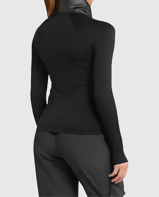 Women's Zella Hybrid Quilted Black Puffer Jacket