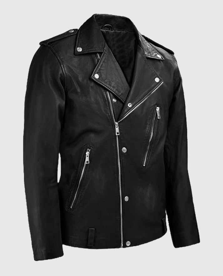 Men's Black Beast Biker Leather Jacket