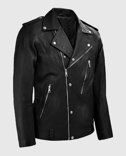 Men's Black Beast Biker Leather Jacket