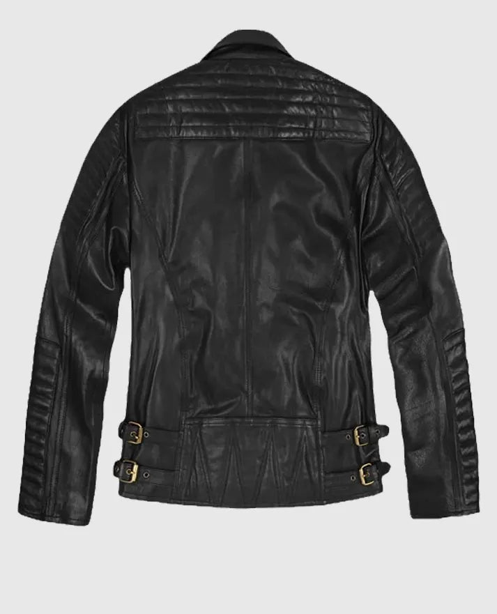 Men's Black Biker Leather Jacket