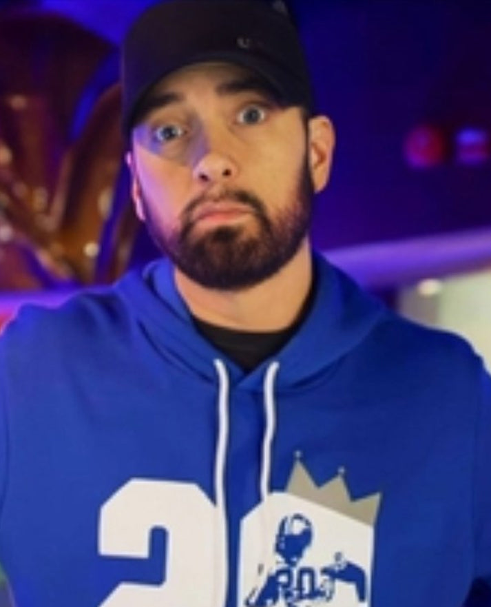 Eminem Barry Sanders Blue Hoodie