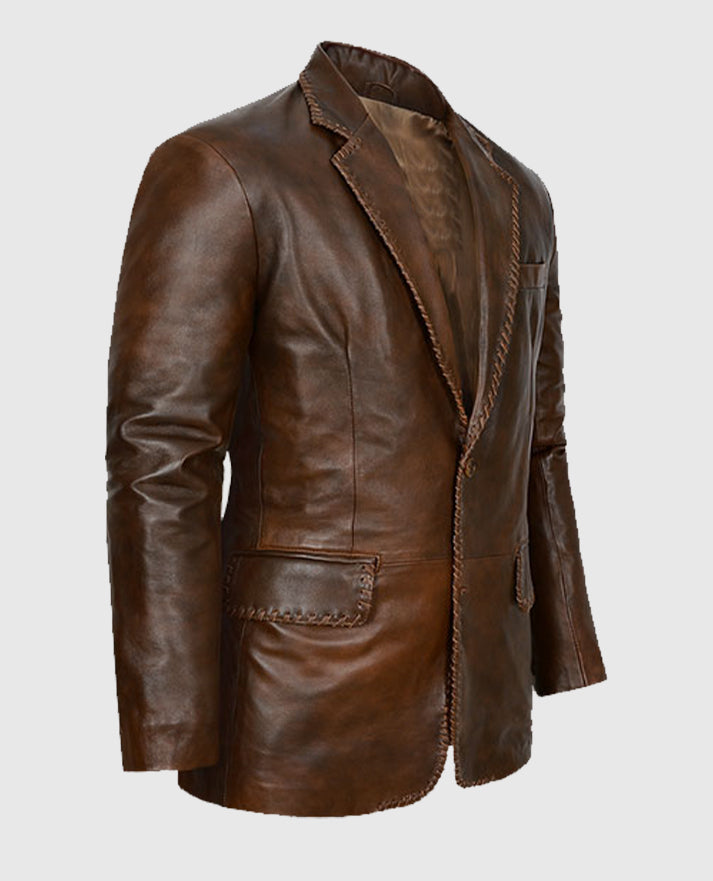 Men's Medieval Spanish Brown Leather Blazer