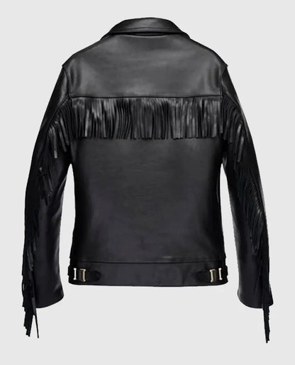 Men's Black Fringe Leather Jacket
