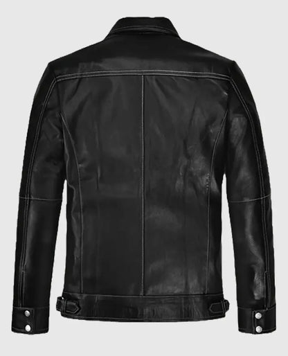 Men's Black Slim Fit Leather Jacket