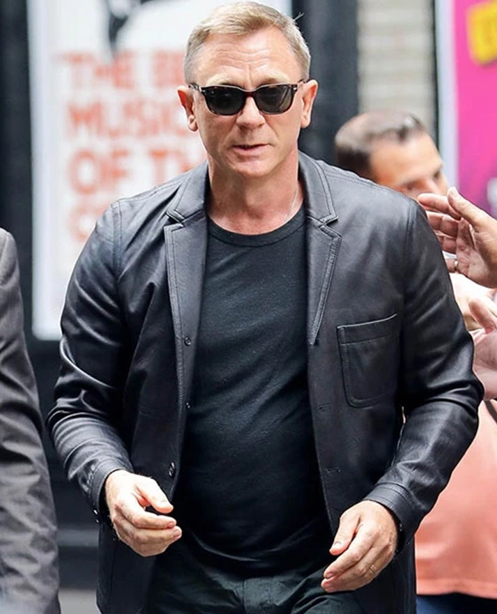 Daniel Craig Leather Blazer