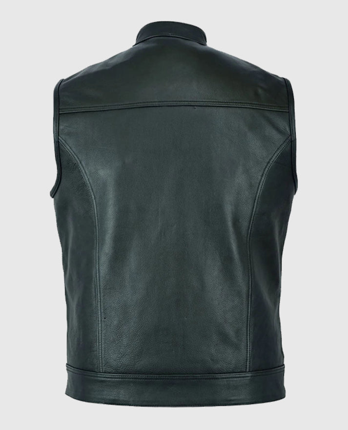 Sons Of Anarchy Inspired  Black Leather Vest