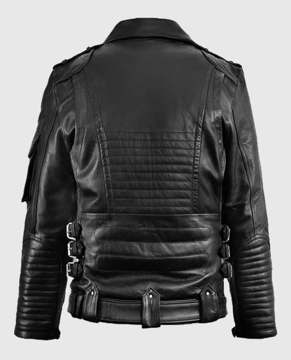 Men's Deadwood Black Moto Style Leather Jacket