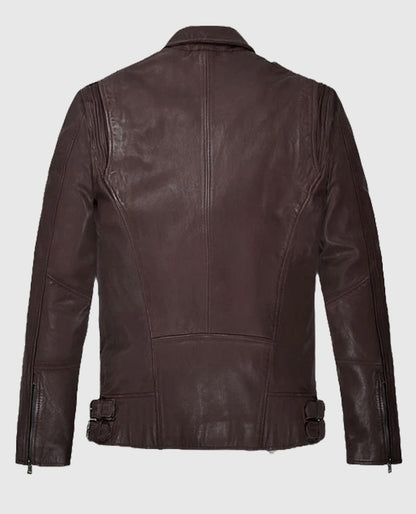 Men's Burgundy Falcon Rider Leather Jacket