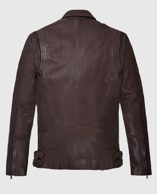 Men's Burgundy Falcon Rider Leather Jacket