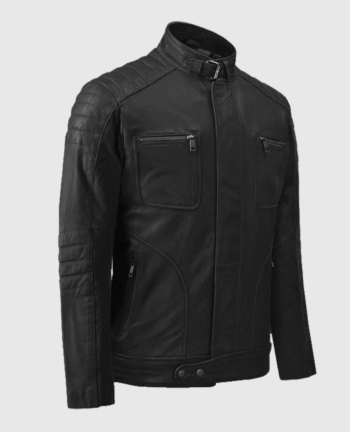 Men's Firefly Black Moto Leather Jacket