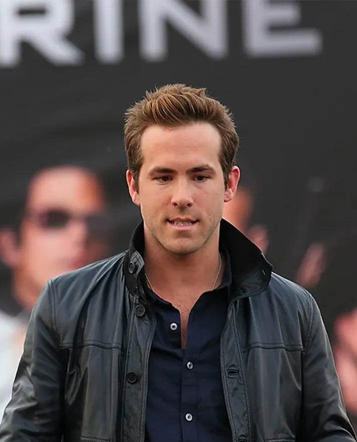 Ryan Reynolds Black Leather Jacket