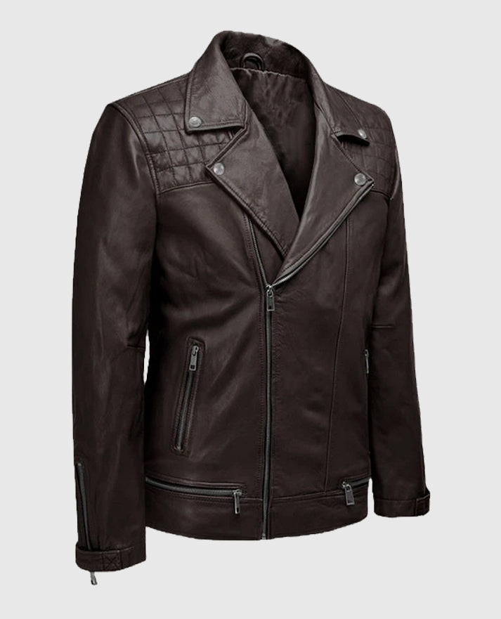 Men's Brown Ironwood Biker Leather Jacket