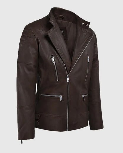 Shotgun Brown Moto Leather Jacket
