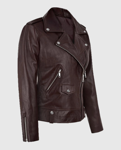 Burgundy Meghan Markle Leather Jacket
