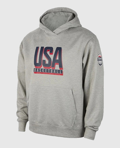 2024 Olympics Team USA Basketball Practice Gray Hoodie