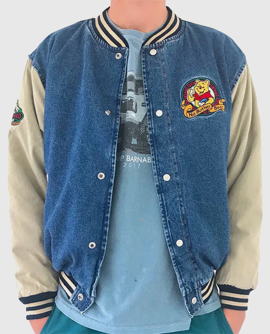 Winnie The Pooh Denim Varsity Jacket