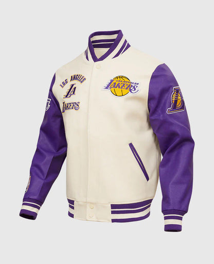 NBA Los Angeles Lakers Men's White Varsity Jacket
