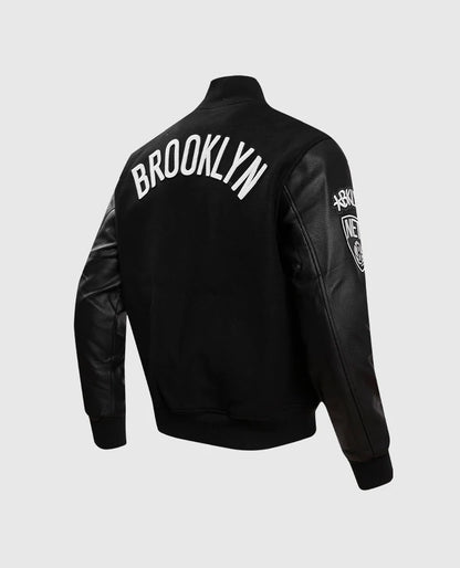NBA Brooklyn Nets Men's Black Varsity Jacket