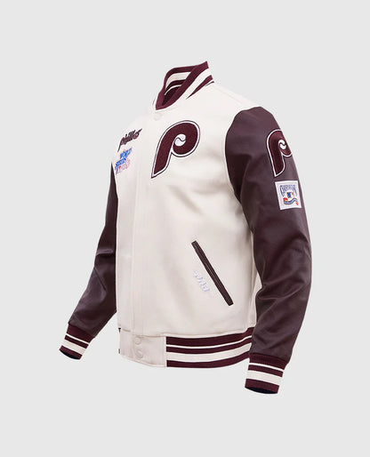MLB Philadelphia Phillies Men's Rib Wool Varsity Jacket