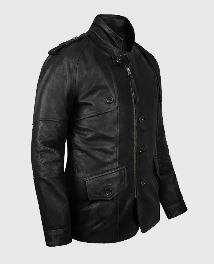 Men's Black Moto Leather Jacket