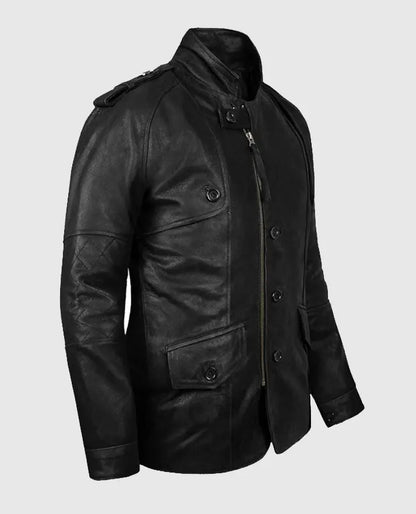 Men's Black Moto Leather Jacket