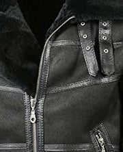 Men's Aviator B16 Sheepskin Black Shearling Jacket