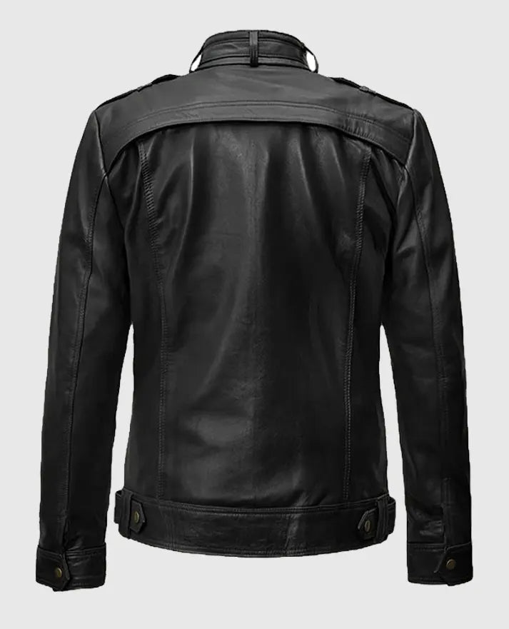 Men's Military Inspired Leather Jacket
