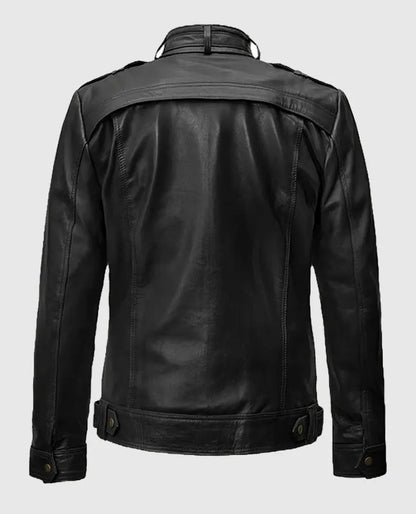 Men's Military Inspired Leather Jacket