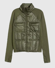 Women's Zella Hybrid Quilted Black Puffer Jacket